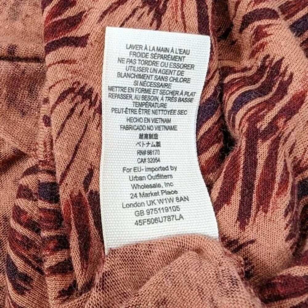 Free People Bittersweet Orange Linen Cold Shoulder Top - Picture 7 of 8
